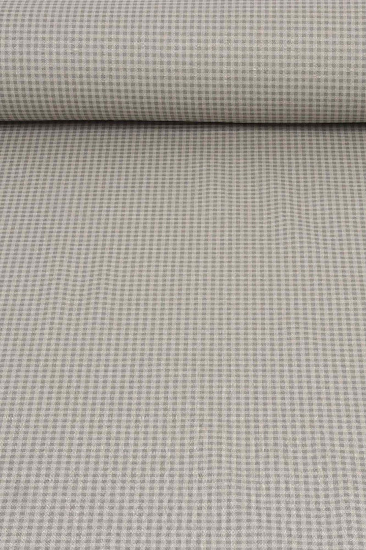 Micro Gingham Grey Double Width Fabric