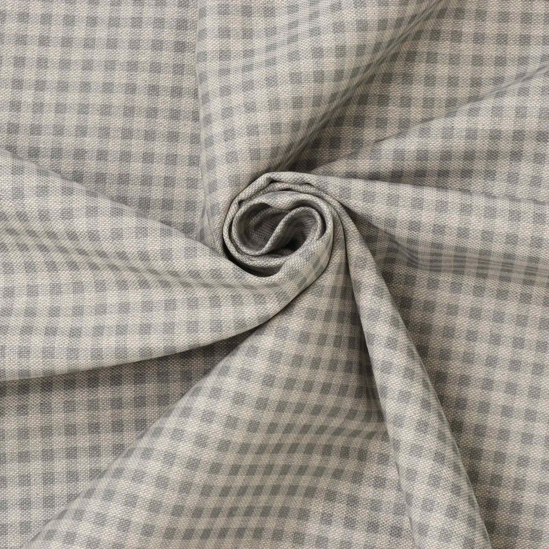 Micro Gingham Grey Double Width Fabric