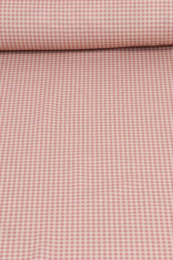 Micro Gingham Red Double Width Fabric