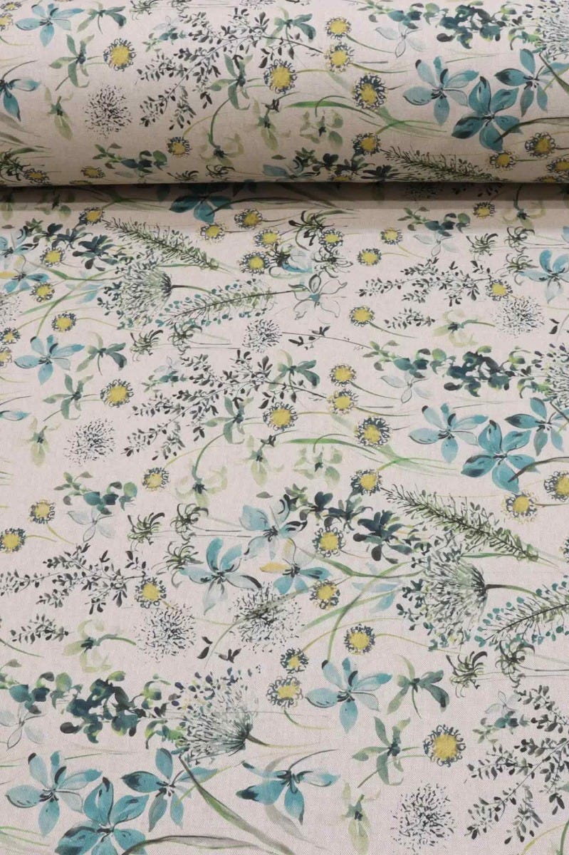 The Meadow in Teal Fabric