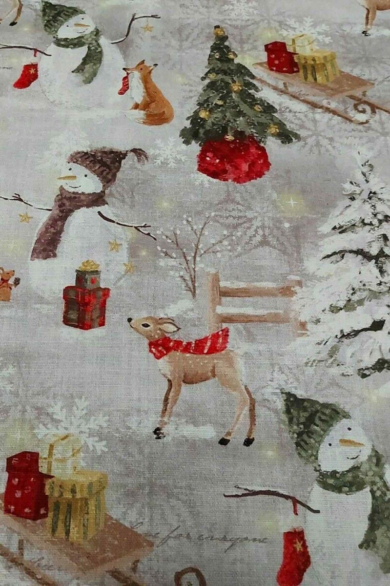 Christmas Snowman Fabric 100% Cotton