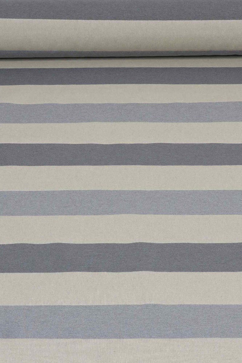 Sussex Stripe Grey Double Width Fabric