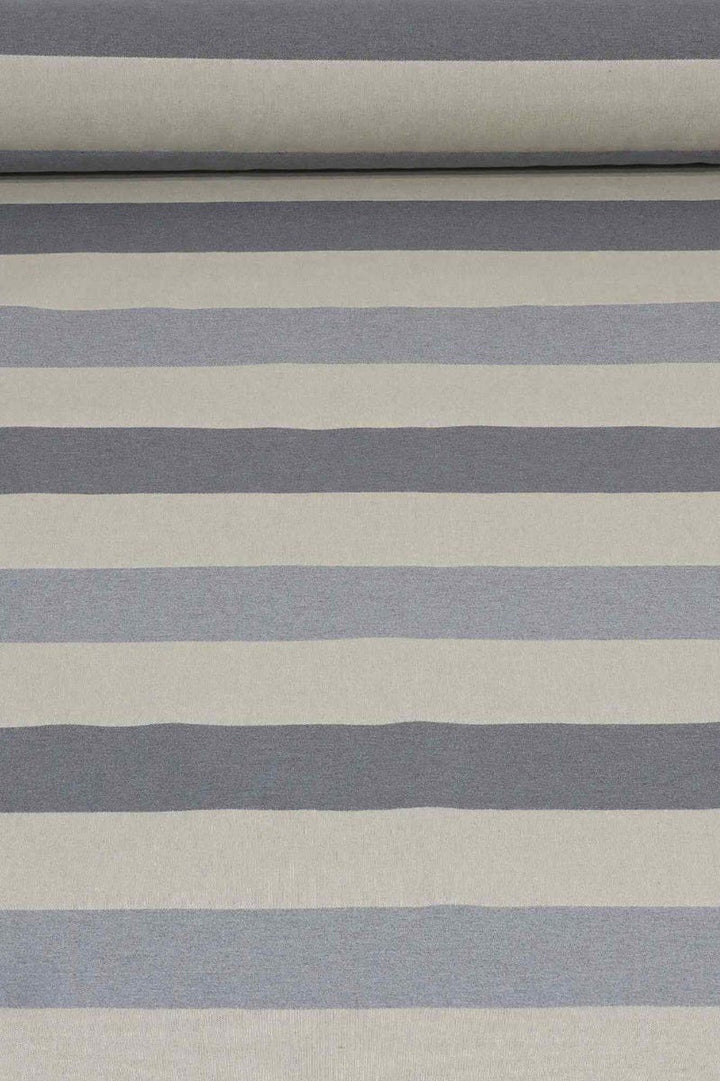 Sussex Stripe Grey Double Width Fabric