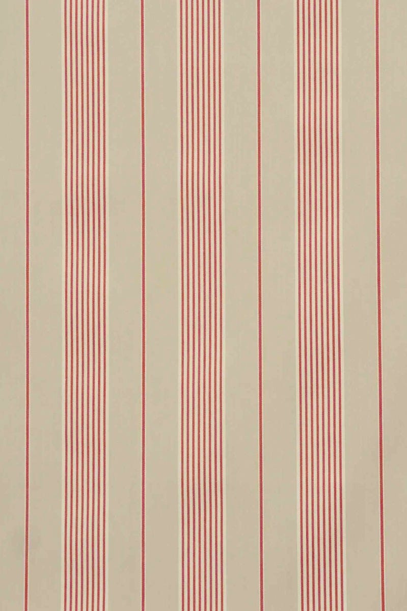 Morgan Stripe Red & Beige Fabric