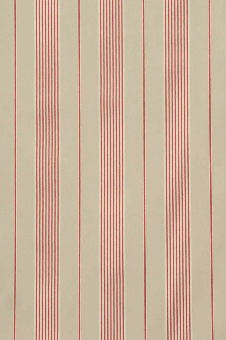 Morgan Stripe Red & Beige Fabric