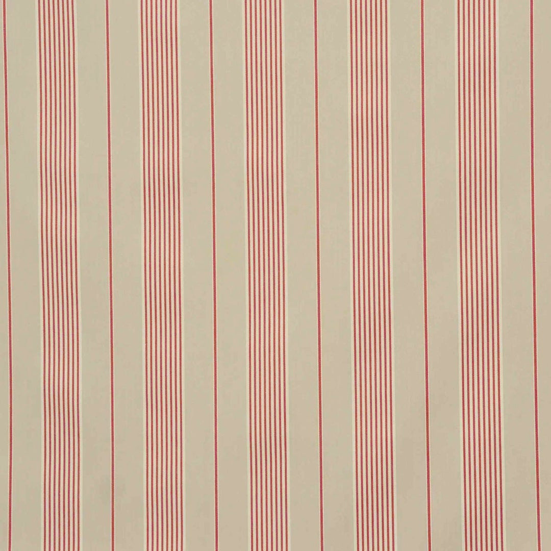 Clearance Morgan Stripe Red & Beige Fabric