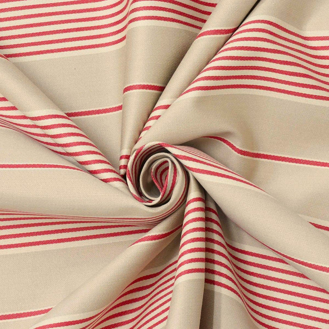 Clearance Morgan Stripe Red & Beige Fabric