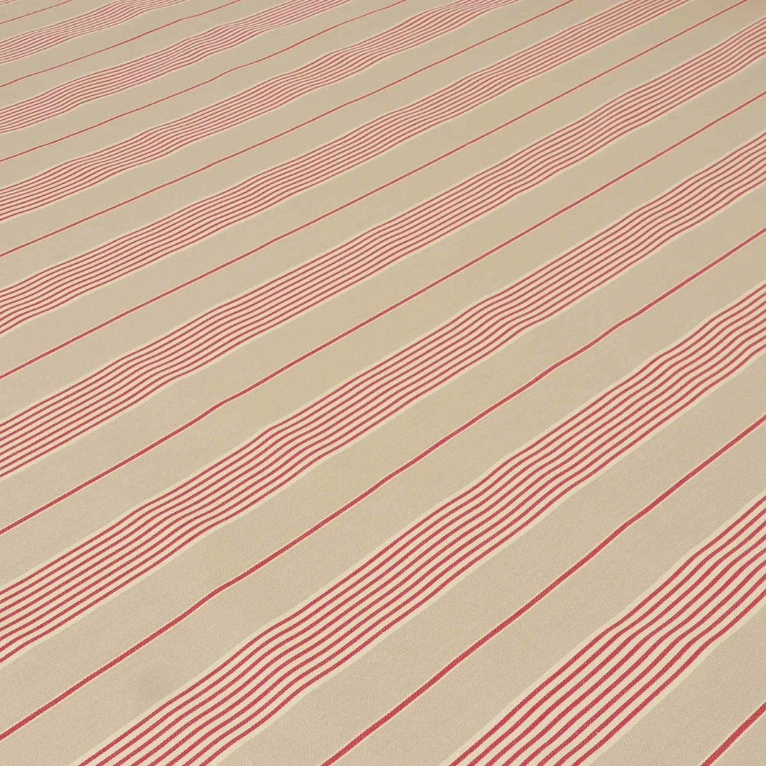 Clearance Morgan Stripe Red & Beige Fabric