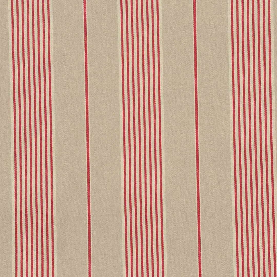 Clearance Morgan Stripe Red & Beige Fabric