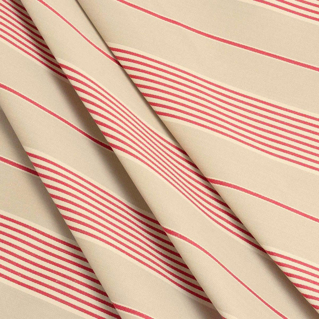 Clearance Morgan Stripe Red & Beige Fabric