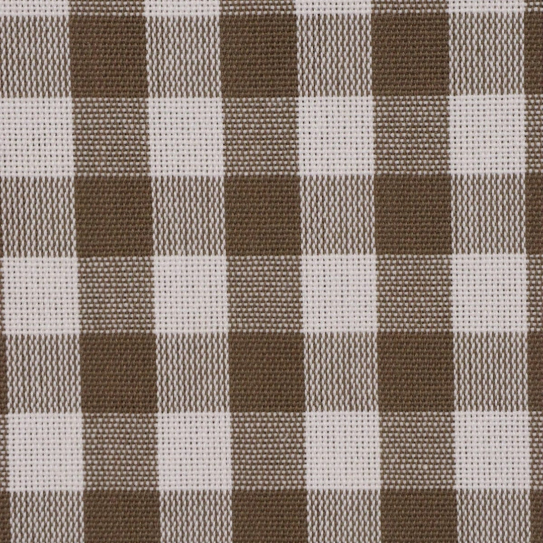 Gingham Check Fabric - Brown