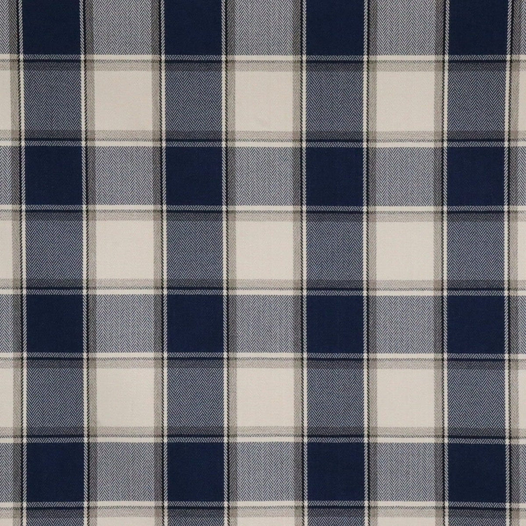 Danbury Herringbone FR Navy Check Fabric