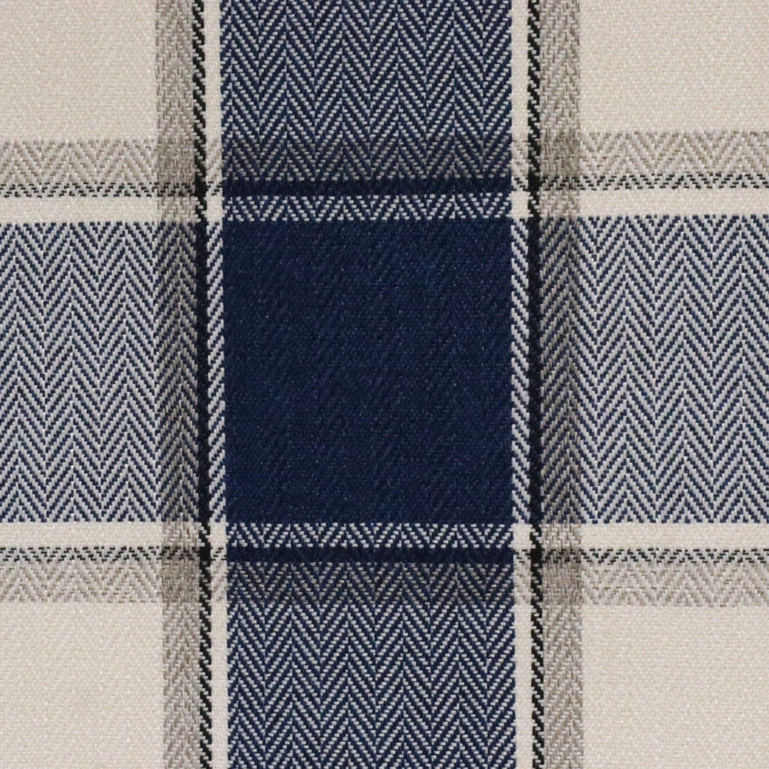 Danbury Herringbone FR Navy Check Fabric