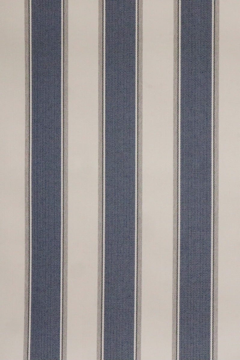 Danbury Herringbone Navy Stripe FR Fabric