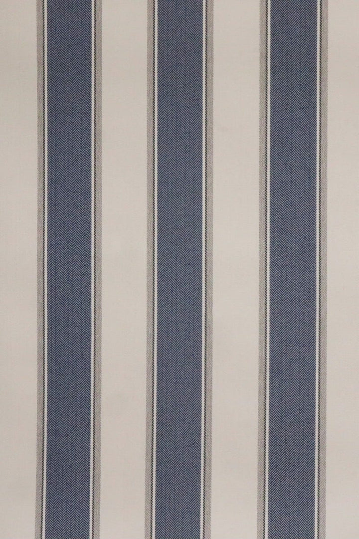 Danbury Herringbone Navy Stripe FR Fabric