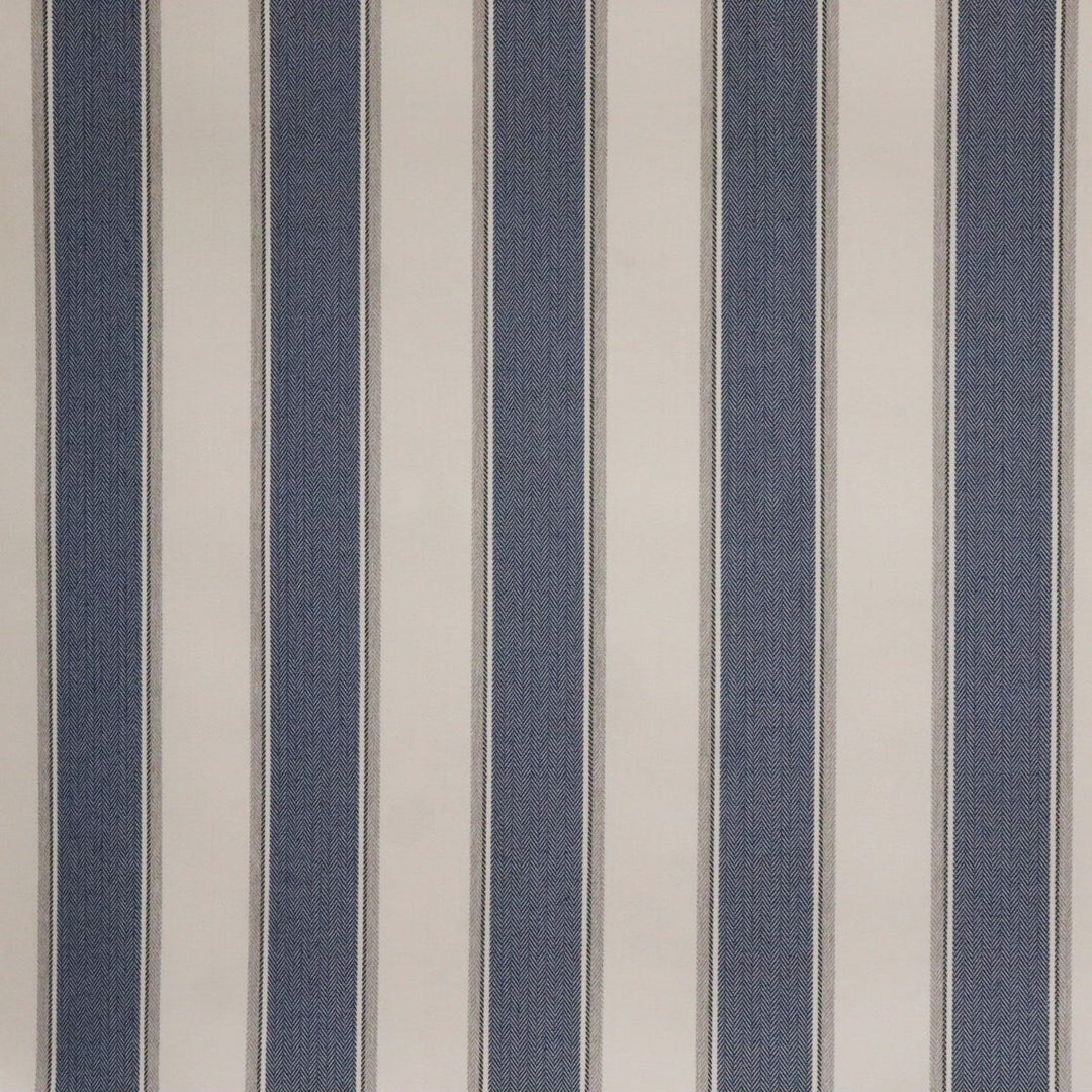 Danbury Herringbone Navy Stripe FR Fabric