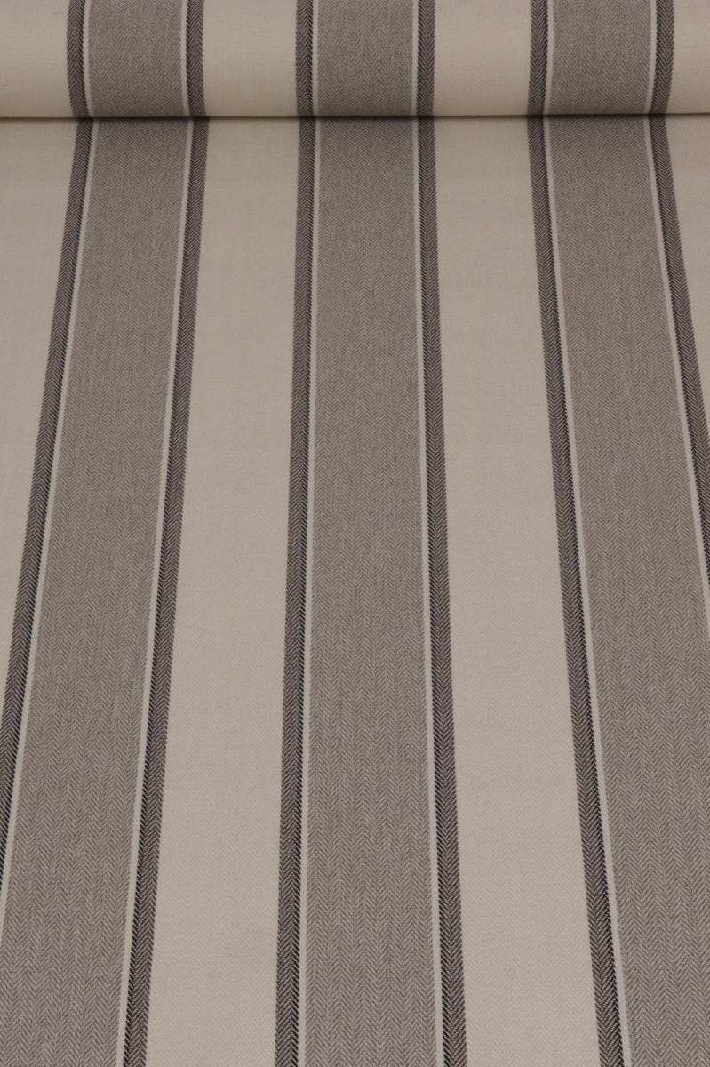 Danbury Herringbone Stripe Natural FR Fabric