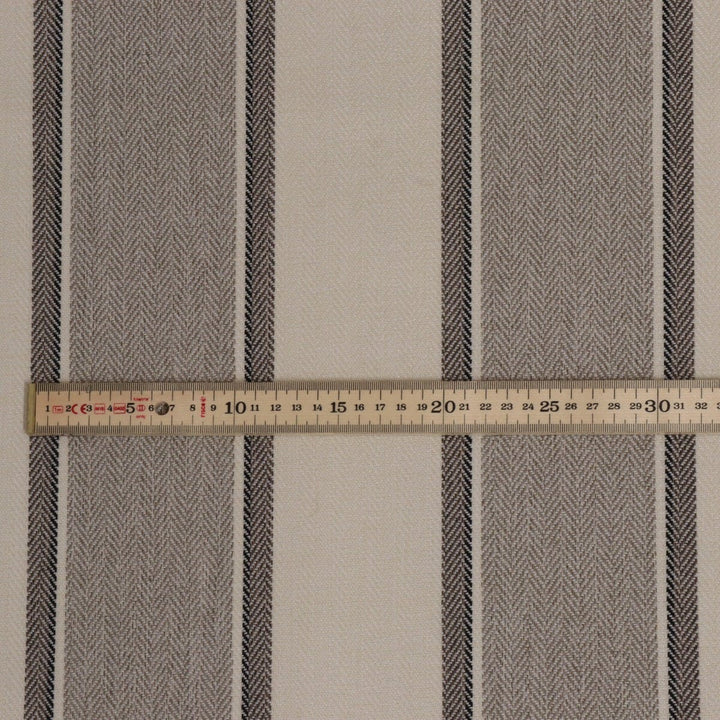 Danbury Herringbone Stripe Natural FR Fabric