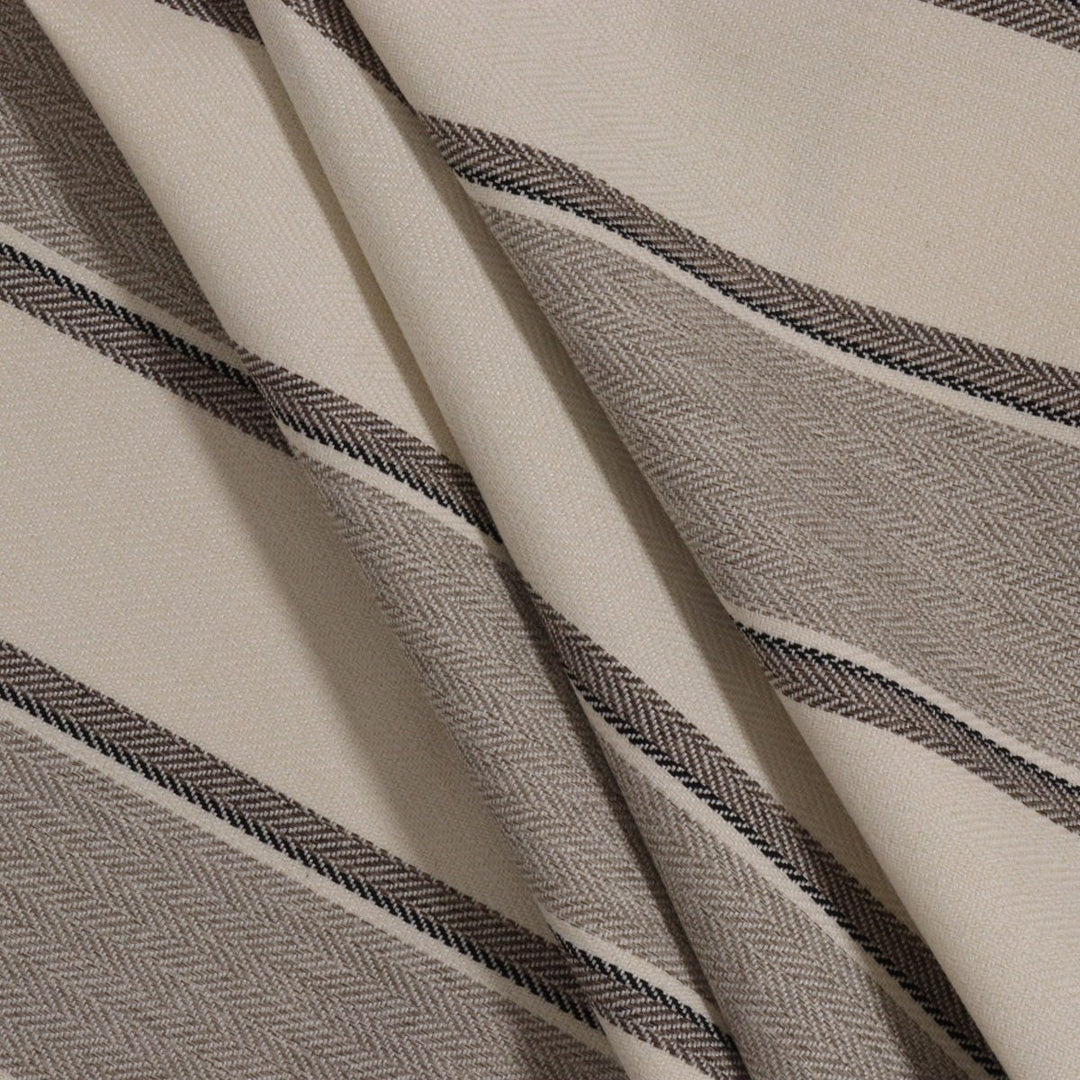 Danbury Herringbone Stripe Natural FR Fabric