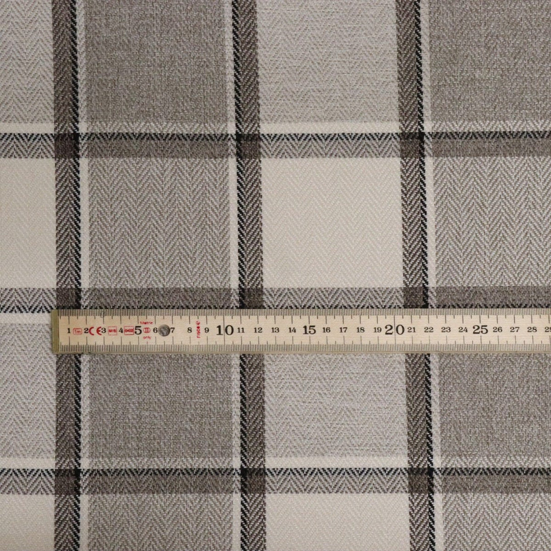 Danbury Herringbone FR Natural Check Fabric