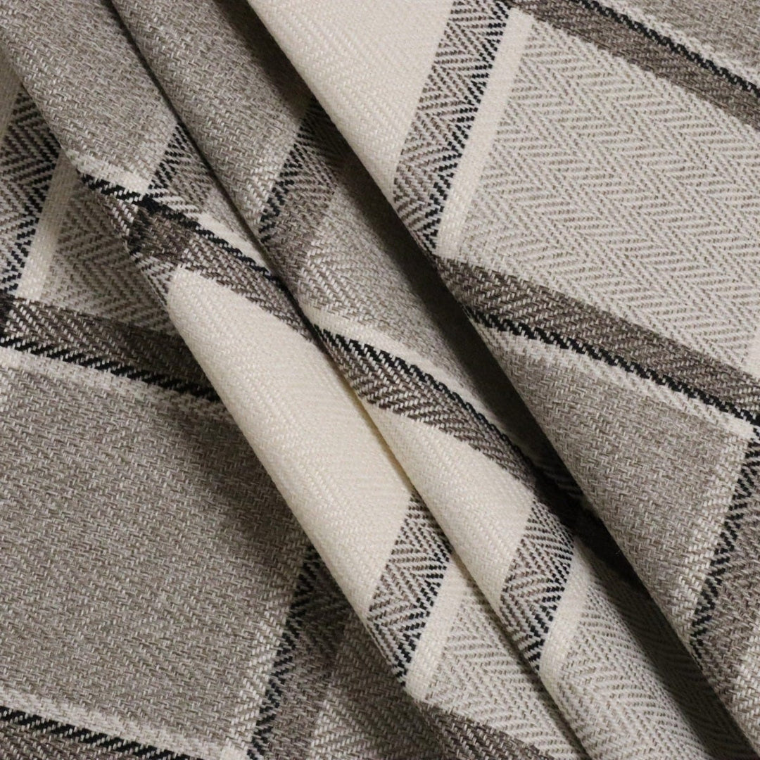 Danbury Herringbone FR Natural Check Fabric