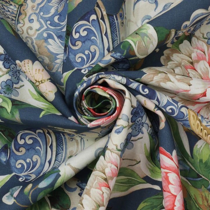 Dorchester Floral Navy Fabric