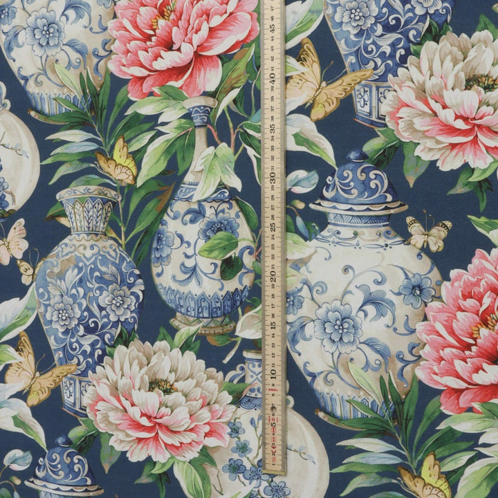 Dorchester Floral Navy Fabric