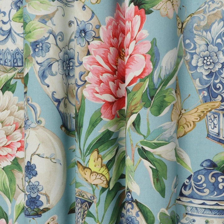 Dorchester Floral Aqua Fabric