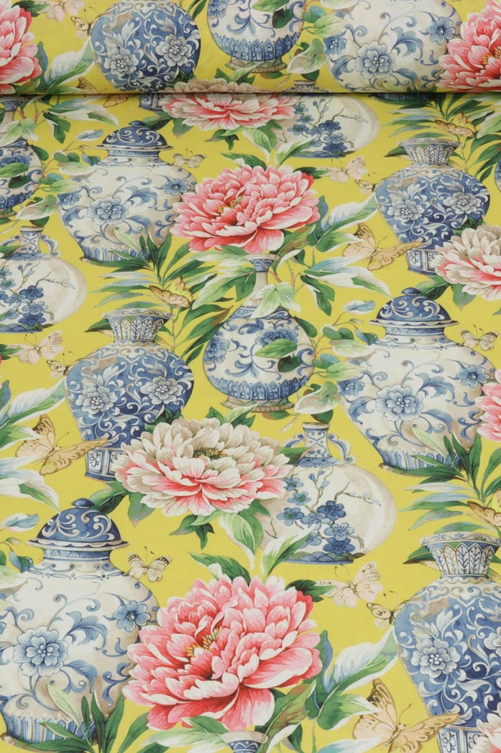 Dorchester Floral Lemon Fabric