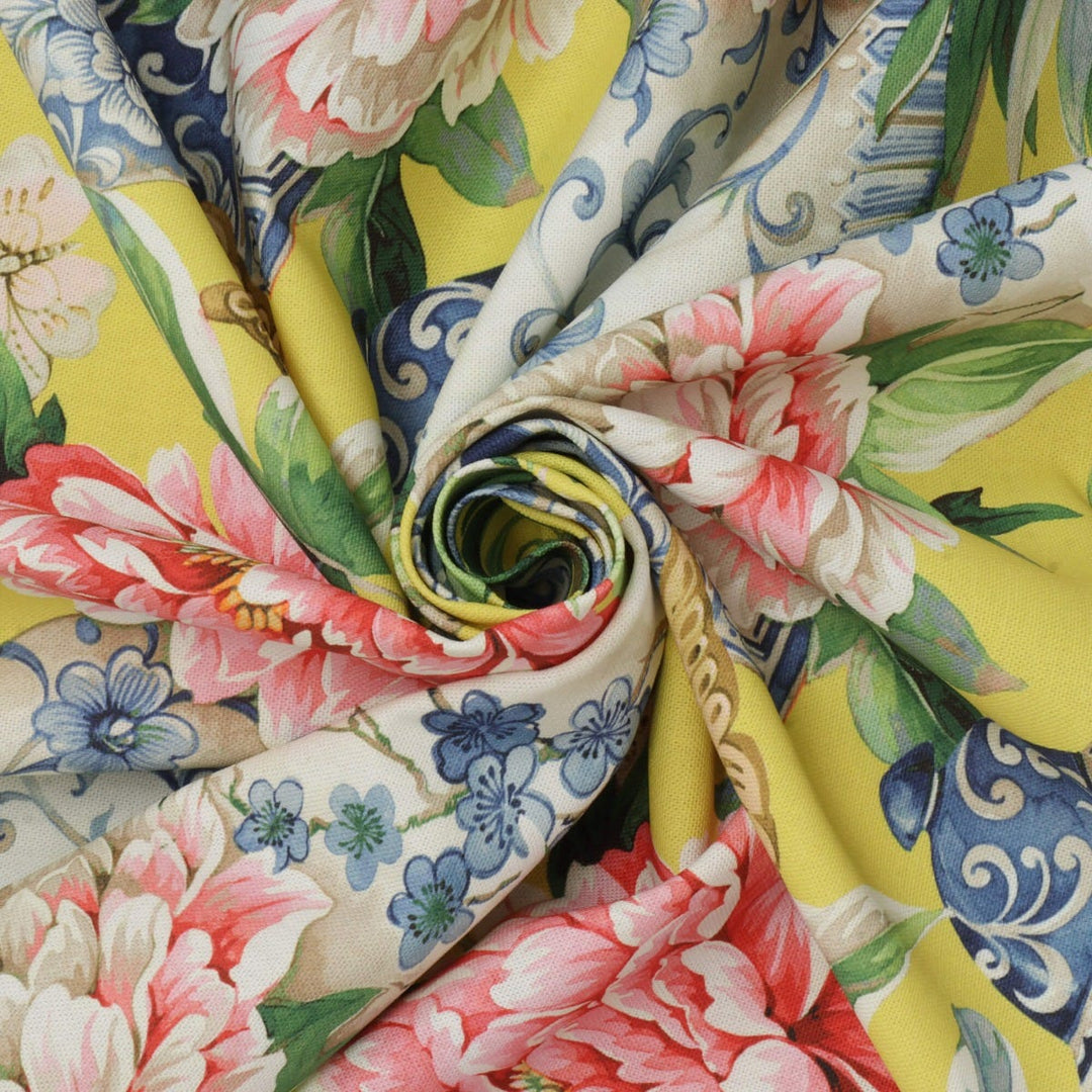 Dorchester Floral Lemon Fabric