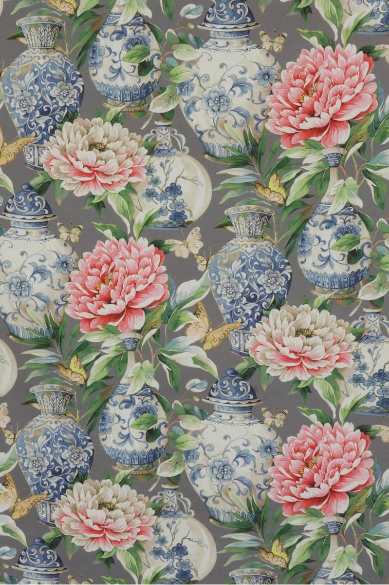 Dorchester Floral Stone Fabric