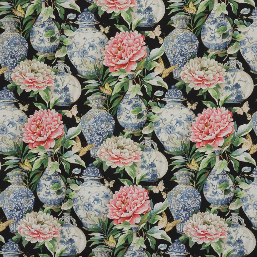 Dorchester Floral Black Fabric