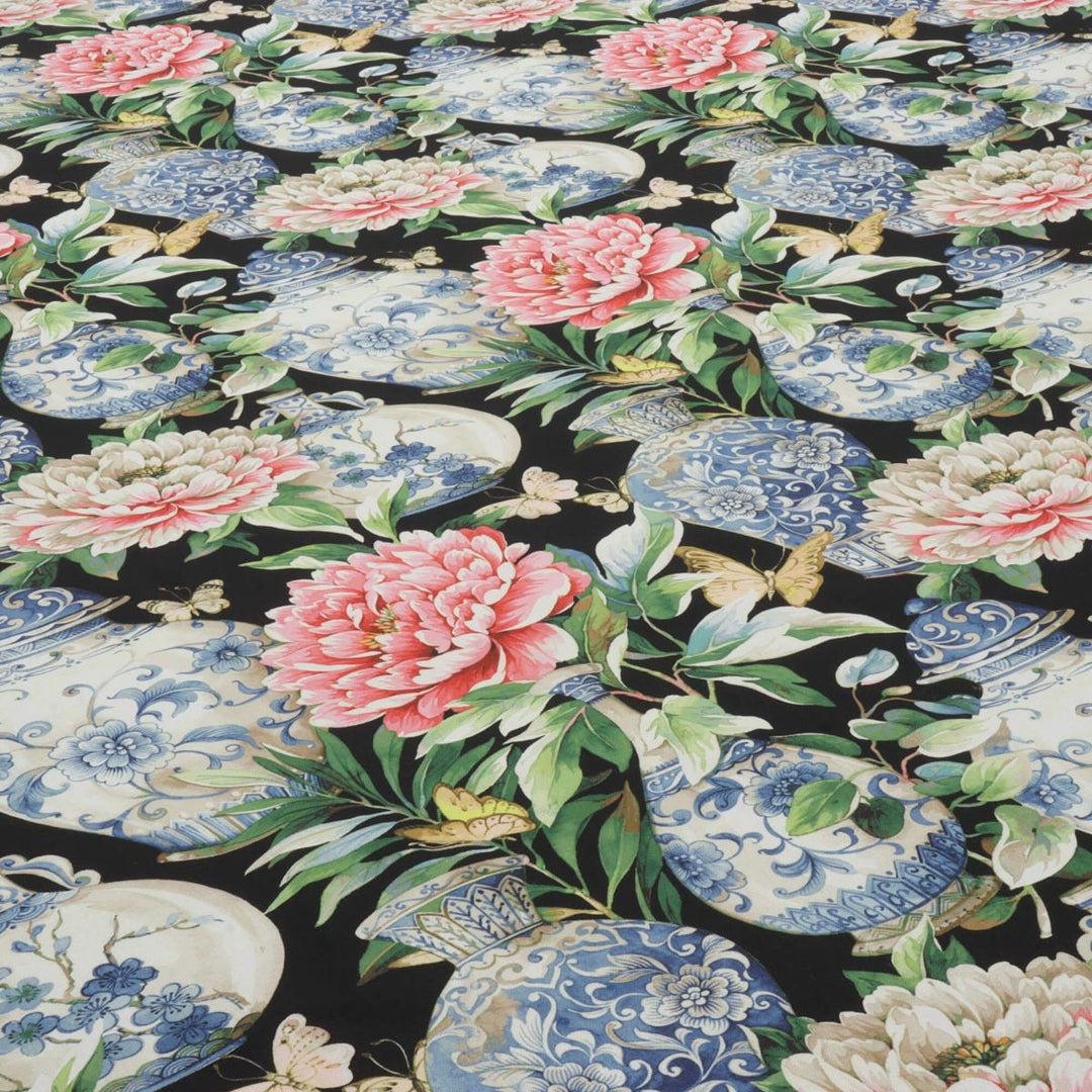 Dorchester Floral Black Fabric