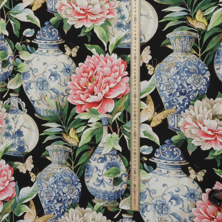 Dorchester Floral Black Fabric