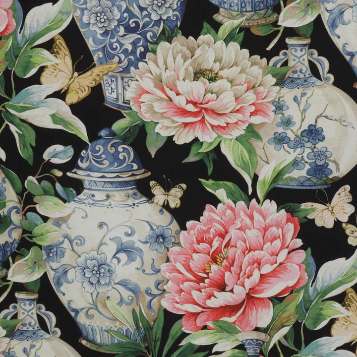 Dorchester Floral Black Fabric