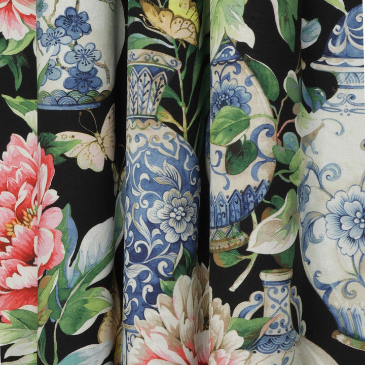 Dorchester Floral Black Fabric