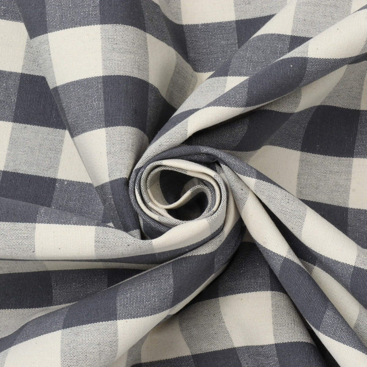 Clifton Gingham Grey Fabric