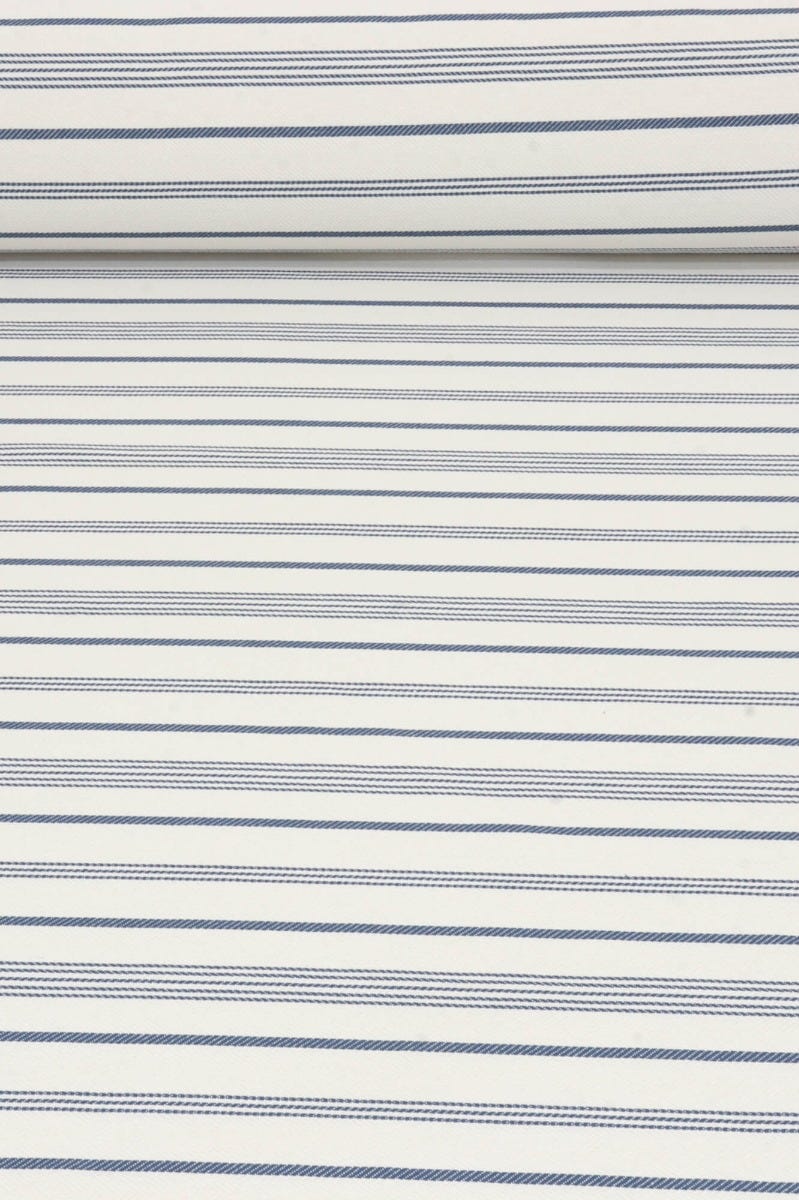 Double Width Milford Stripe Navy Fabric