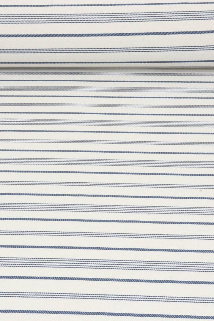 Double Width Milford Stripe Navy Fabric