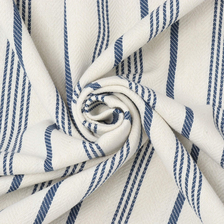 Double Width Milford Stripe Navy Fabric