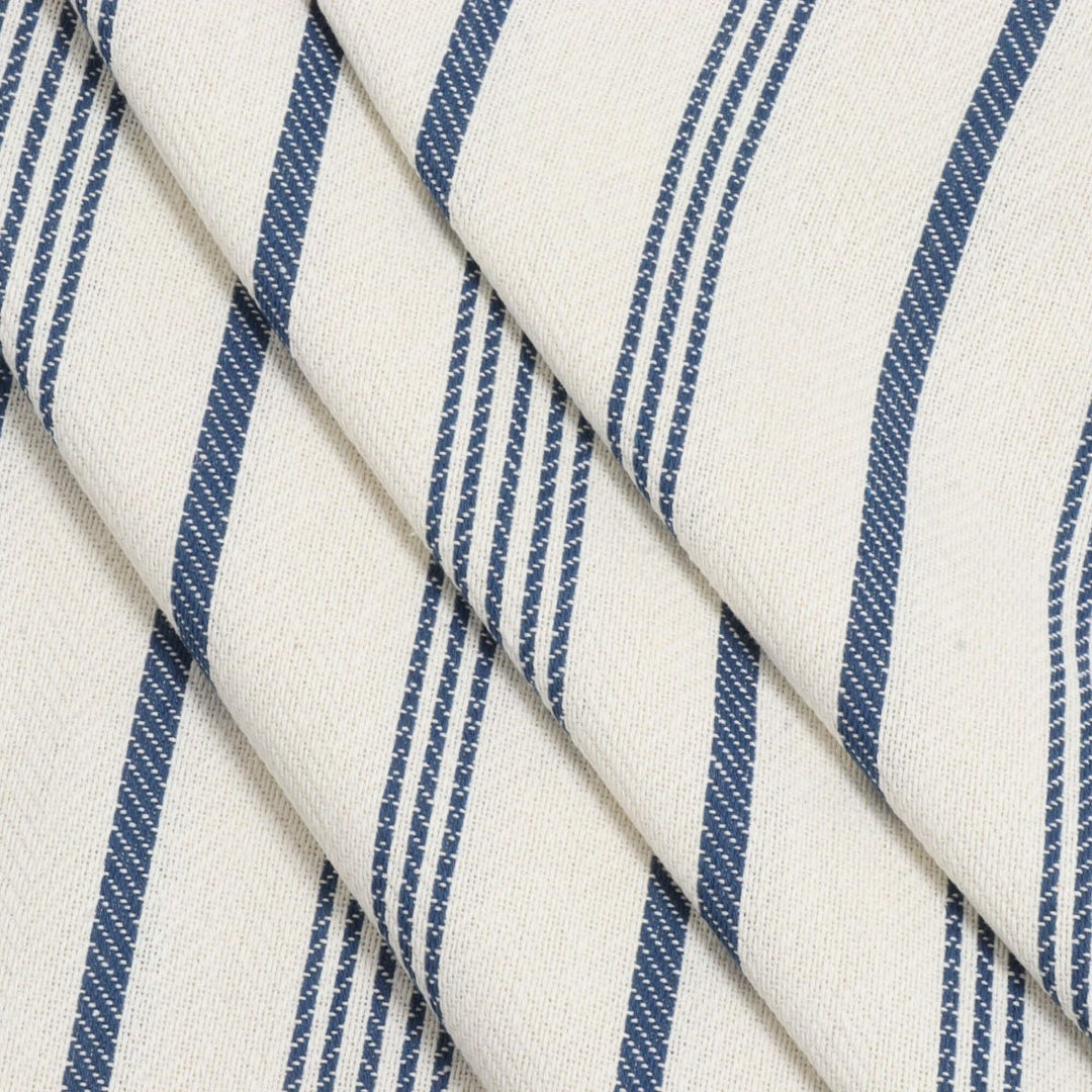 Double Width Milford Stripe Navy Fabric