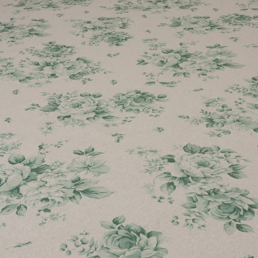 Dorothy Rose Green Double Width Fabric