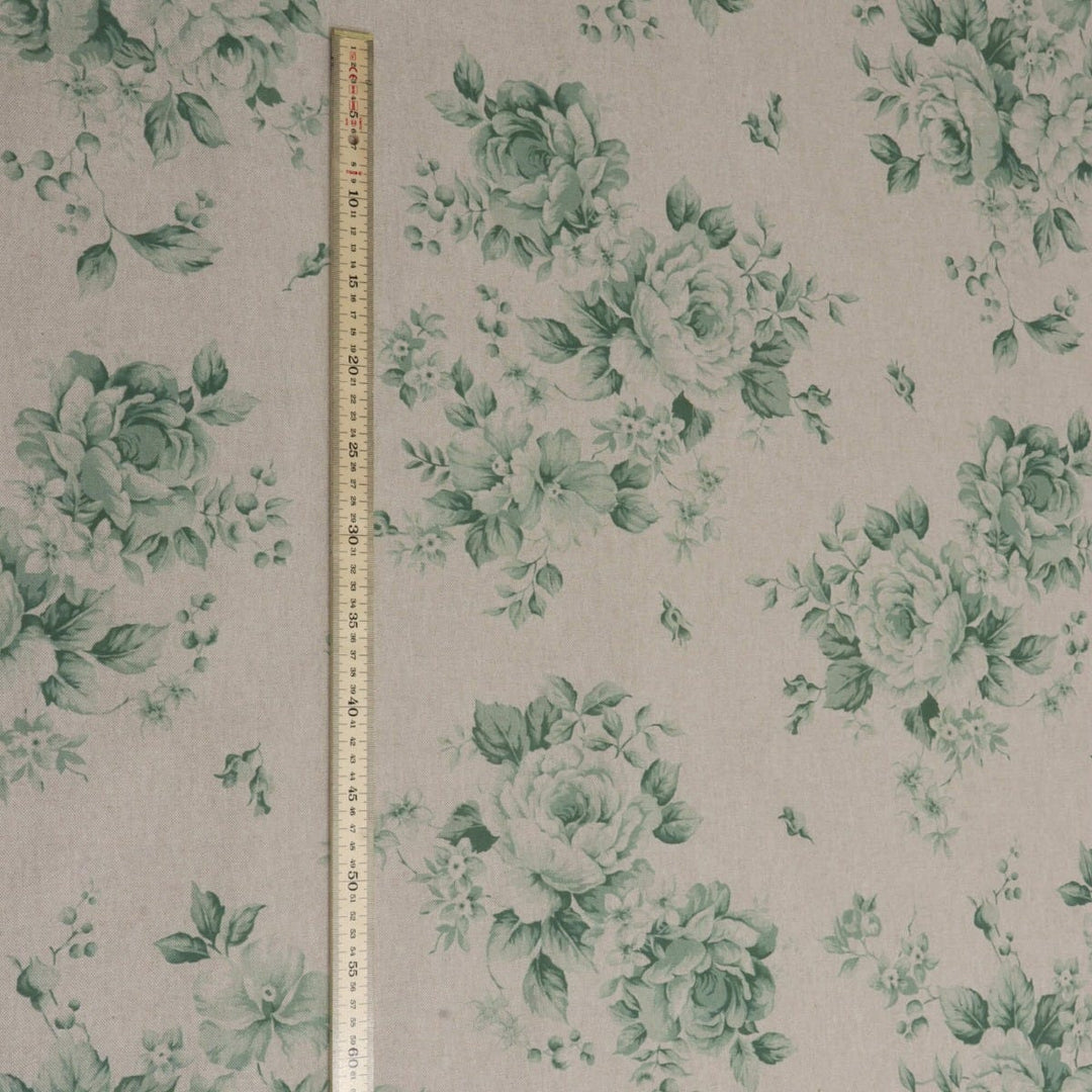 Dorothy Rose Green Double Width Fabric