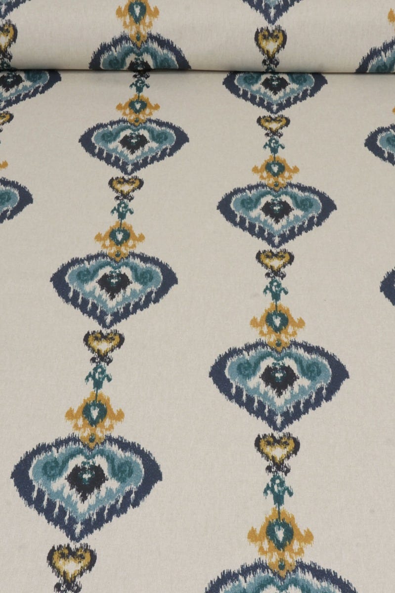 Kasbah Blue / Linen Fabric