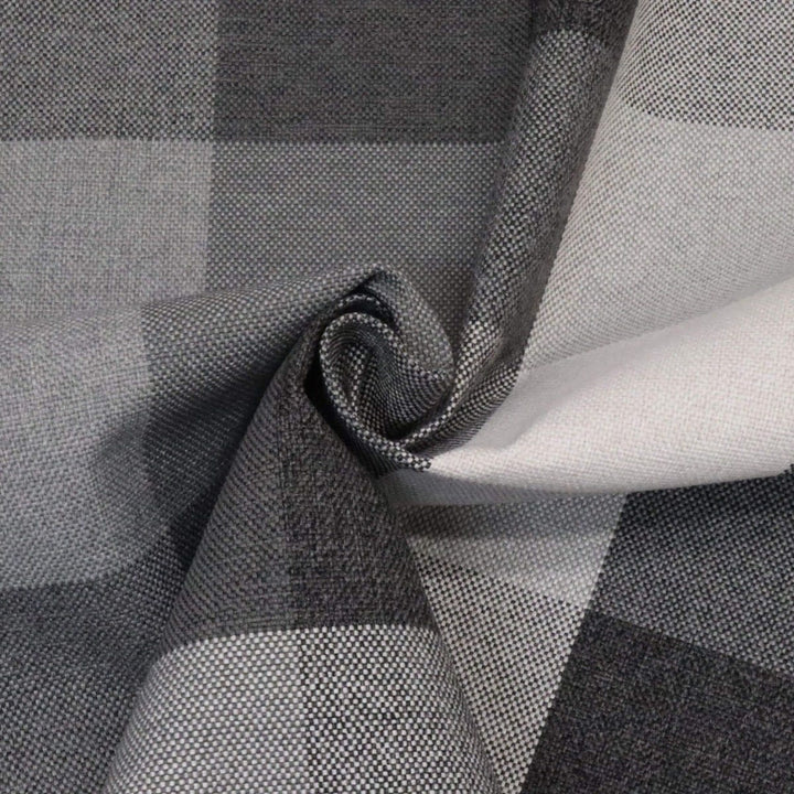 Clearance Gingham Check FR Charcoal Fabric