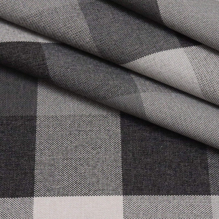 Clearance Gingham Check FR Charcoal Fabric