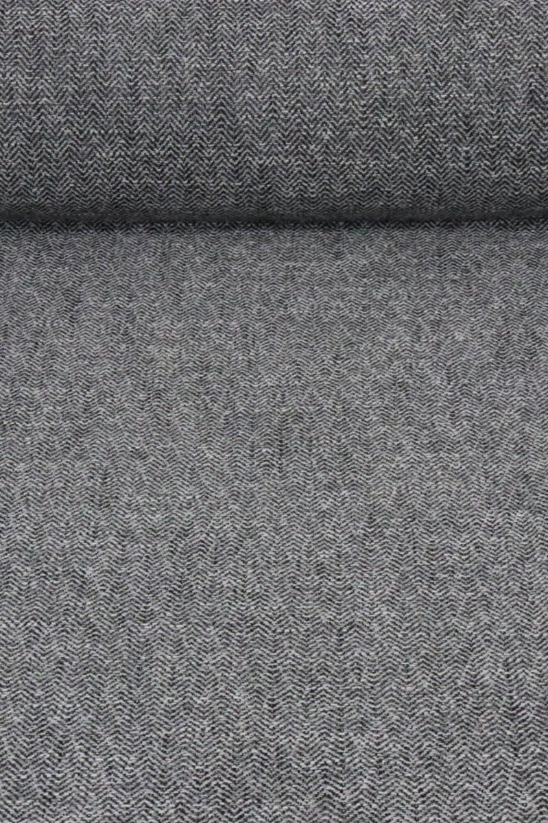 Clearance Herringbone Tweed FR Steel Fabric