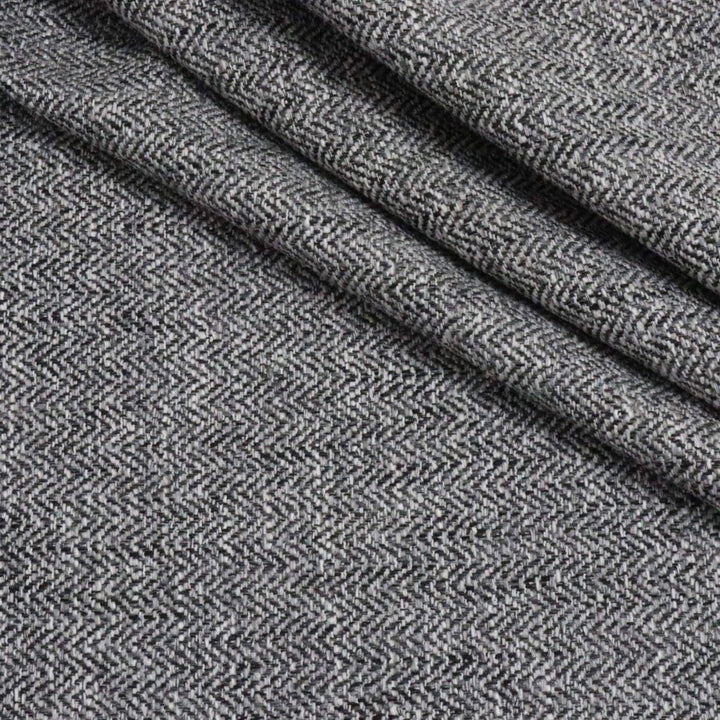 Clearance Herringbone Tweed FR Steel Fabric