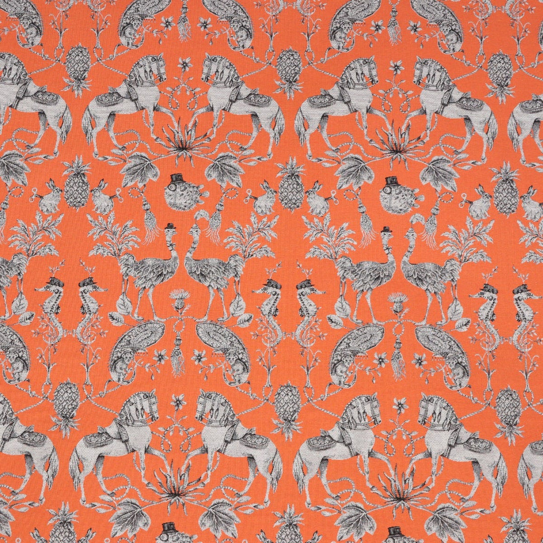 Curious Creatures Tapestry Orange Fabric