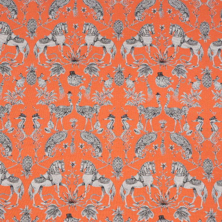 Curious Creatures Tapestry Orange Fabric